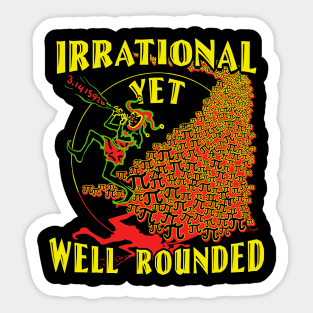 Irrational Pied Piper Pi Day Sticker